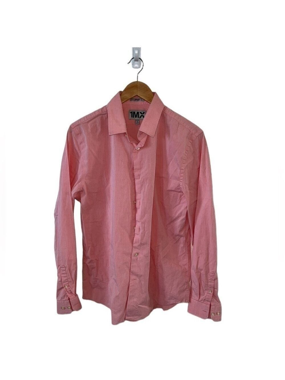 Express Pink Long Sleeve Button Up Shirt Size Large